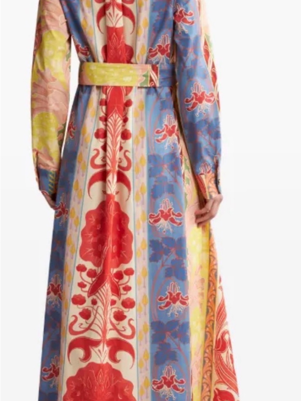 Etro Floral Long Sleeve Shirt Dress with Tie Waist - Multi - Picture 2 of 4